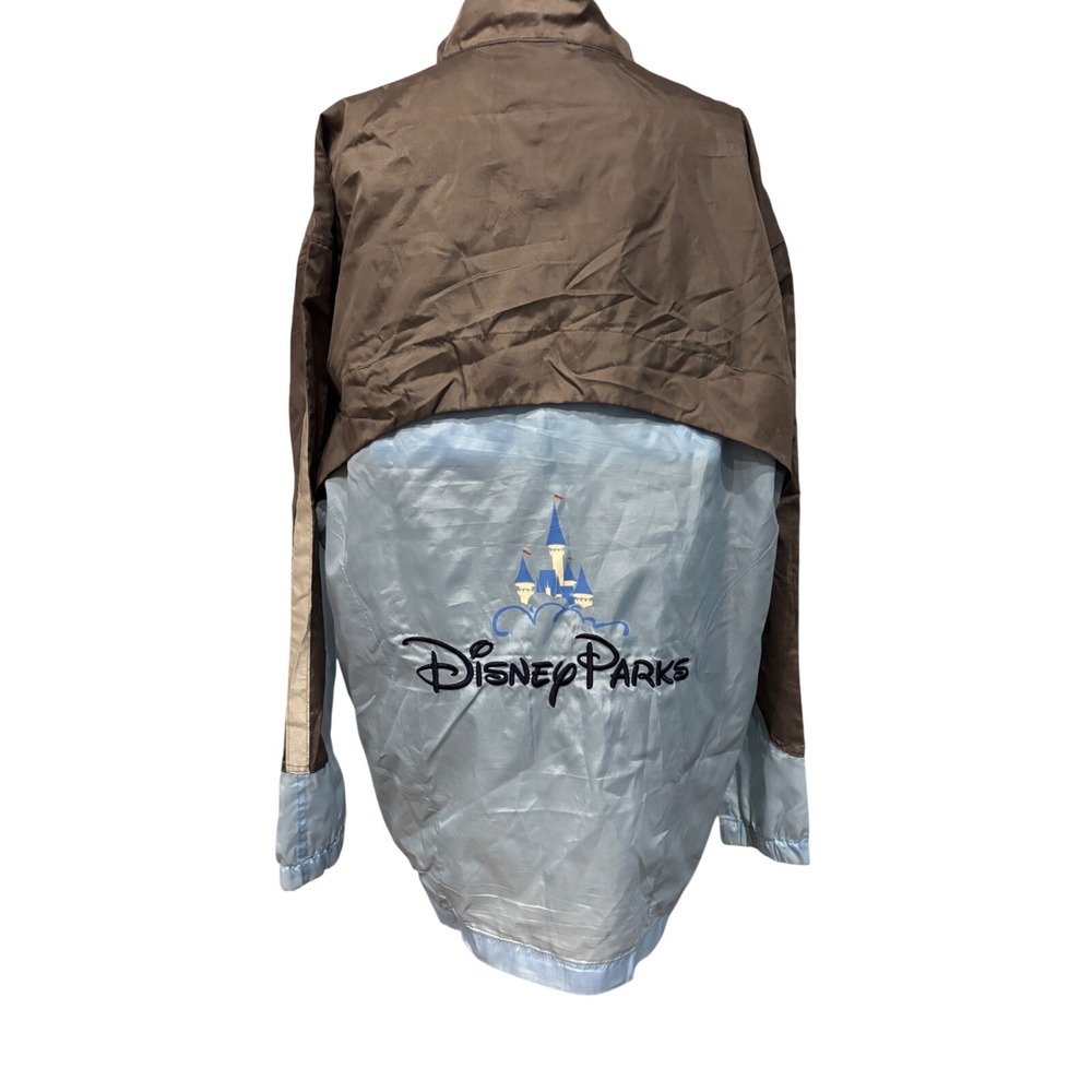 Disney Parks Packable Windbreaker Rain Jacket Pullover Blue Small Adult Pockets